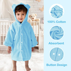 VOOVA & MOVAS blue hood detail shows plush fabric and bear ears