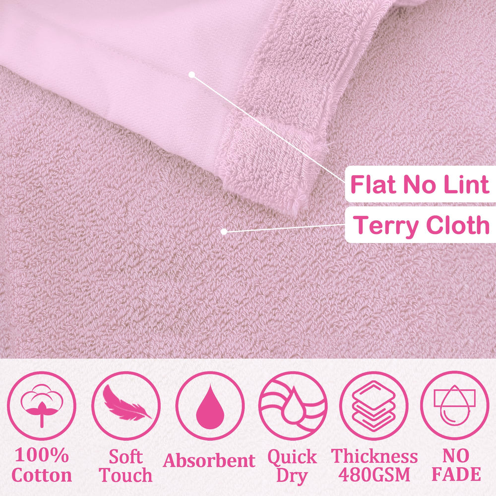 VOOVA & MOVAS pink towel is absorbent and quick-drying for busy mornings.