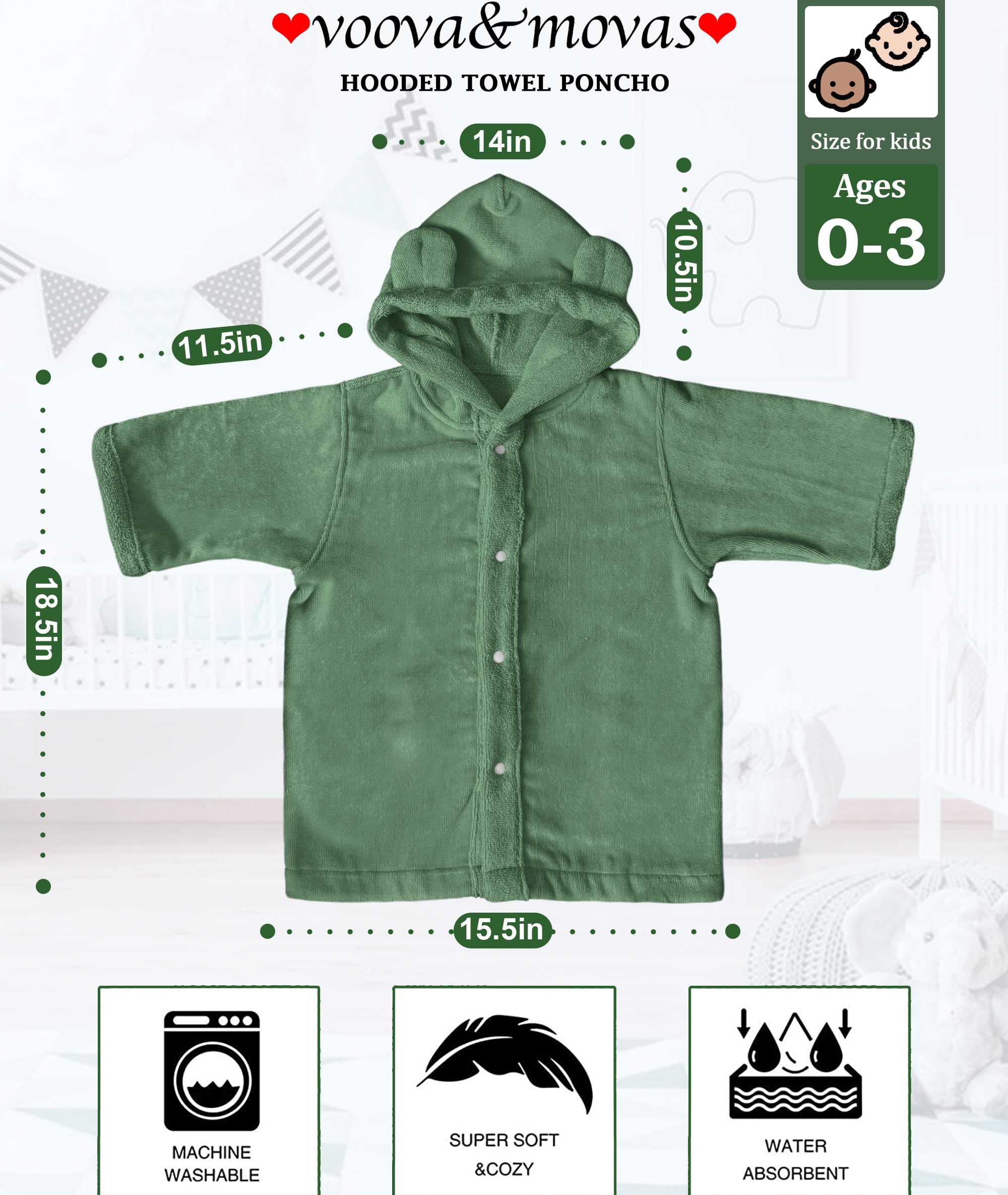 VOOVA & MOVAS thick plush fabric delivering plush softness and quick-drying comfort