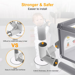 Voovc 71x60 inch playpen setup showing large safe area for toddlers