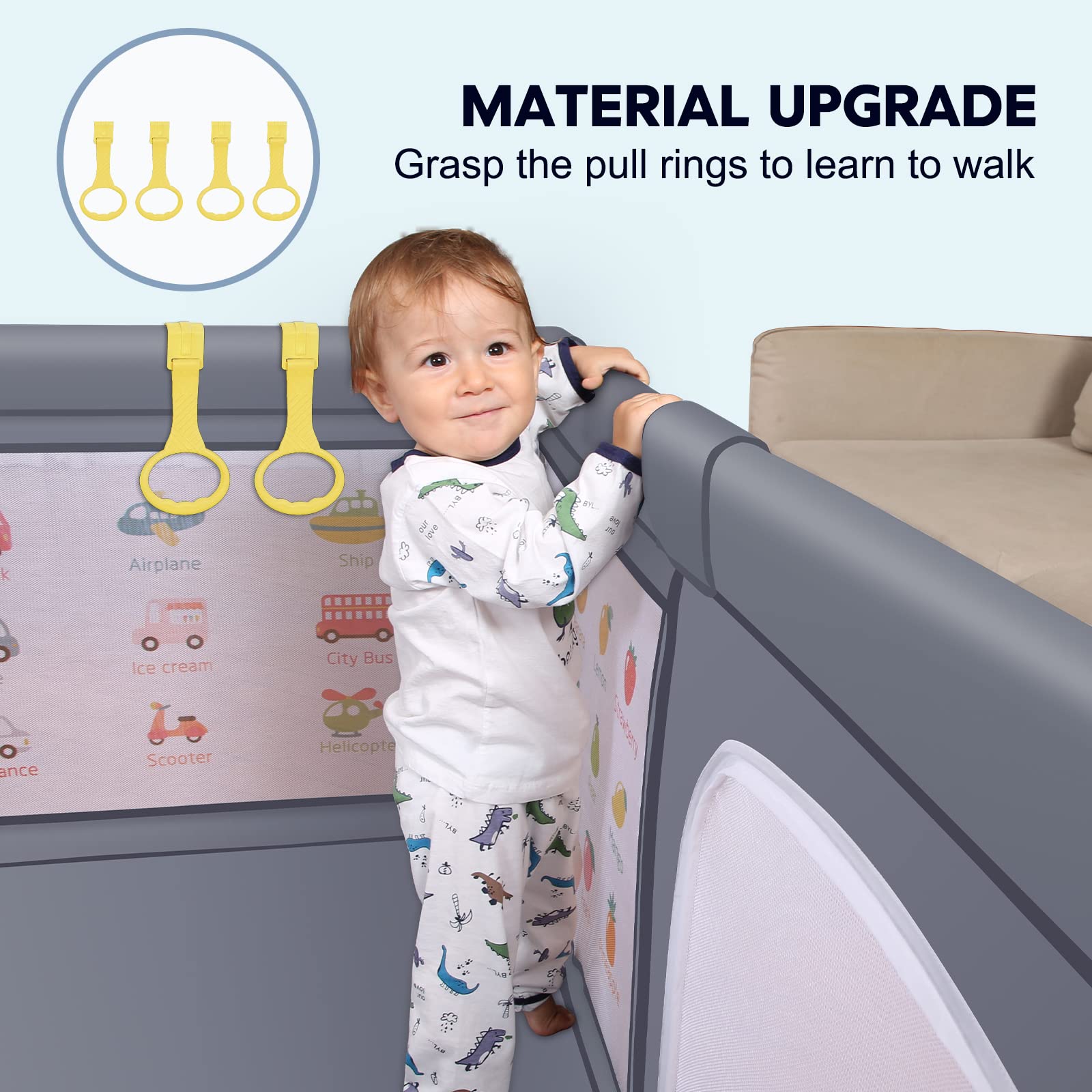 Voovc 71x60 inch play space expands room for multiple activities