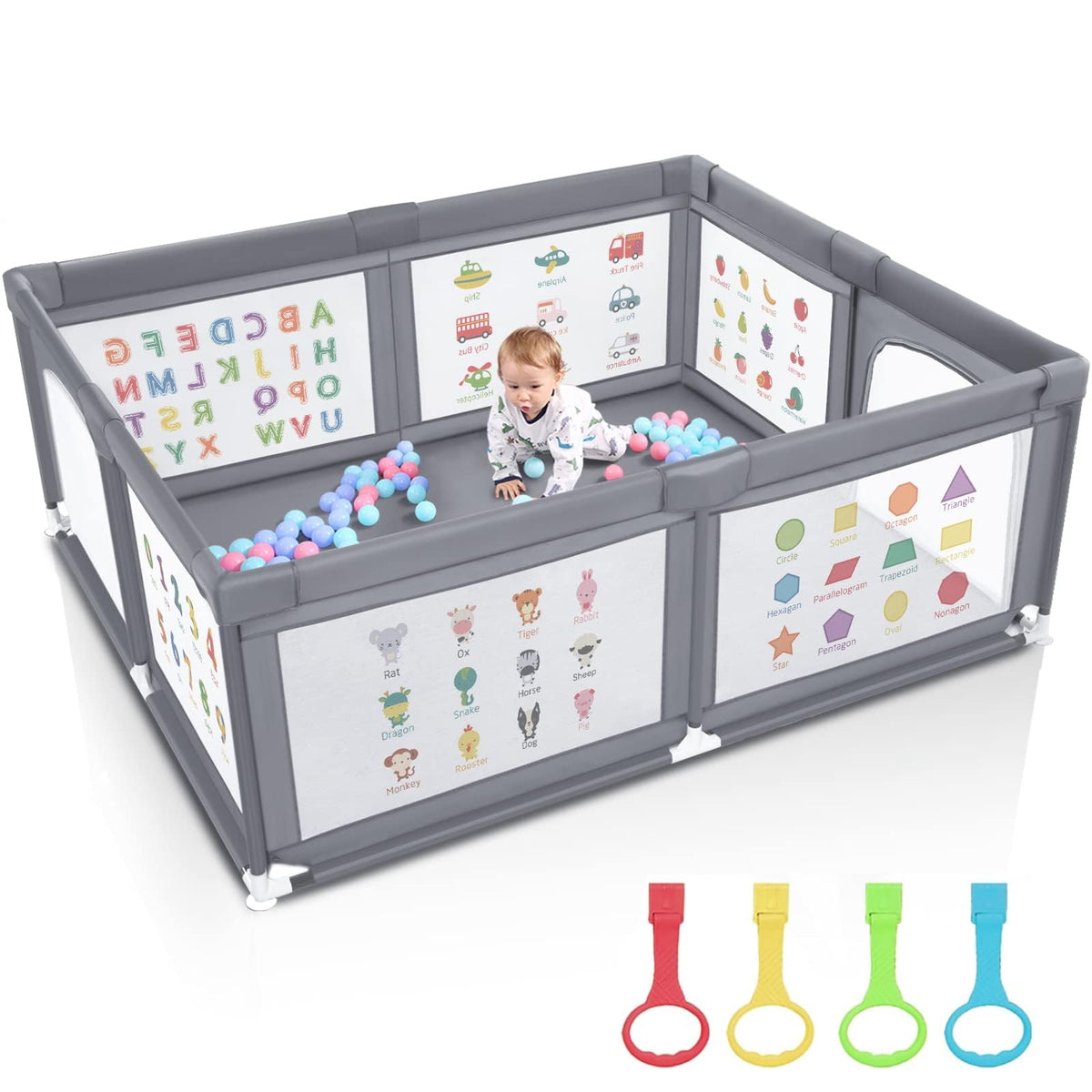 Voovc baby playpen setup demonstrates quick 15-minute assembly for a large safe play space