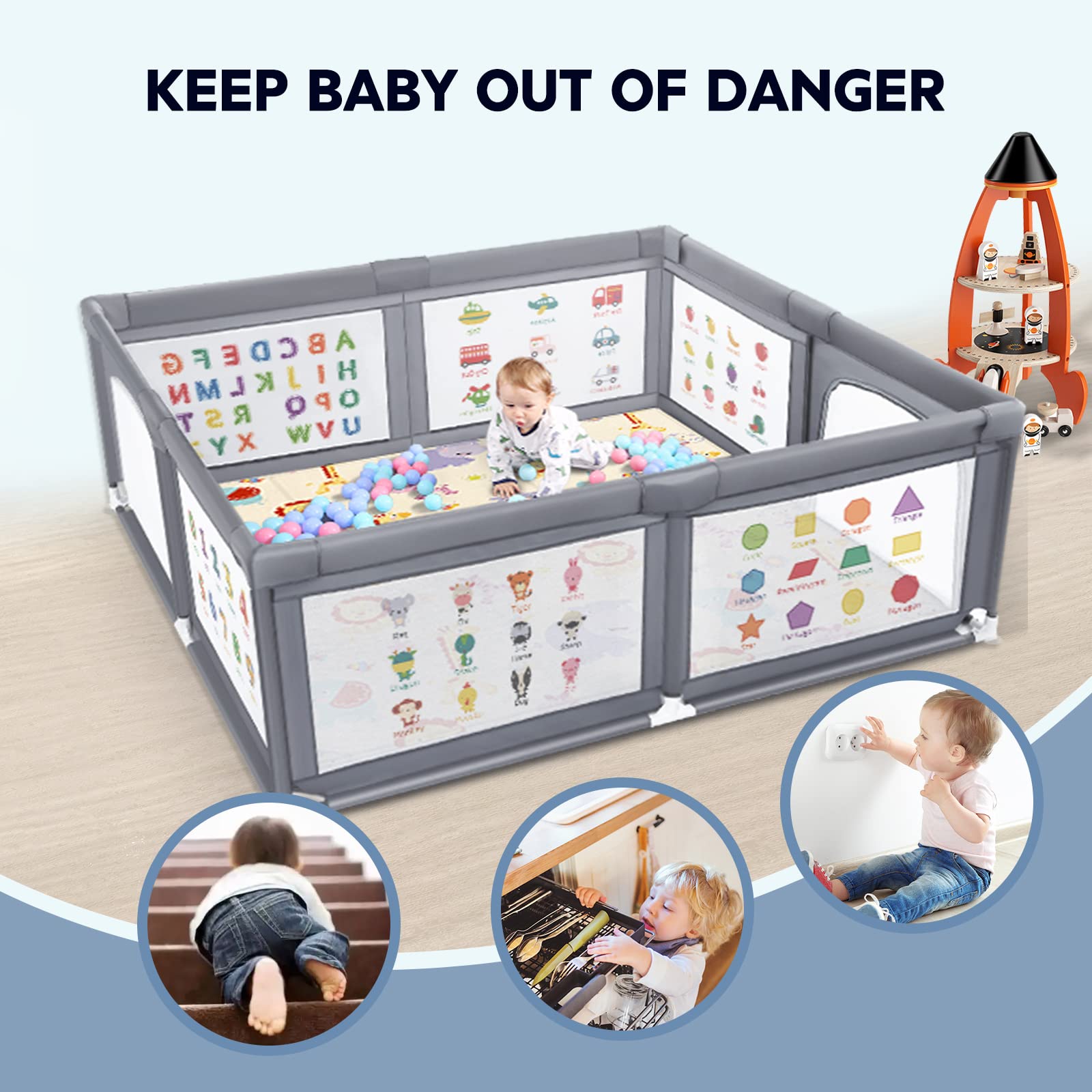 Voovc baby playpen adapts to homes parks and relatives spaces for safe playtime