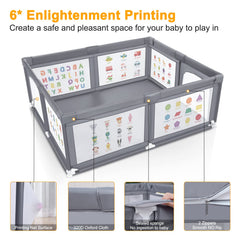 Voovc built-in mat visible inside the playpen for comfortable play