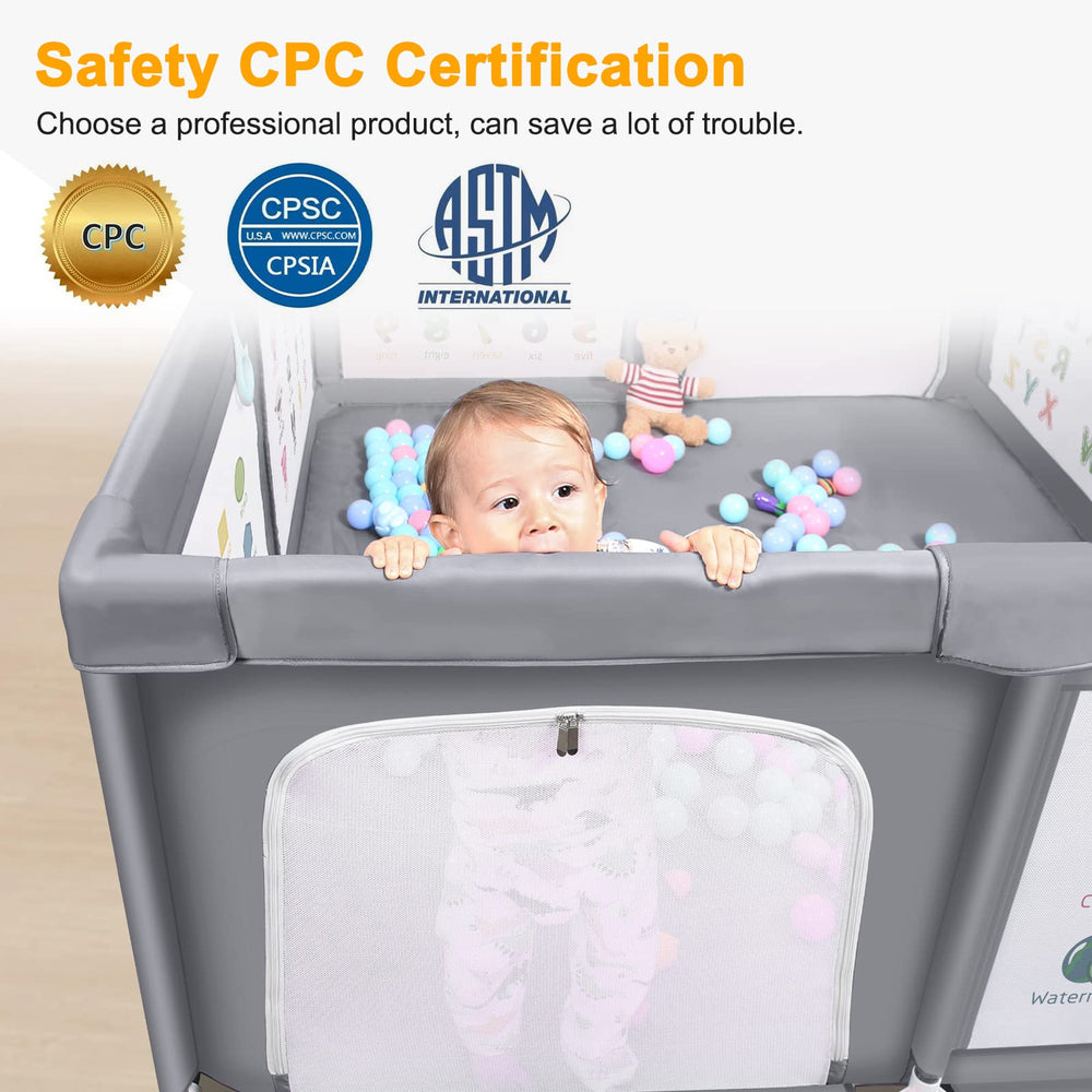 Voovc durable frame structure stabilizes the playpen during play