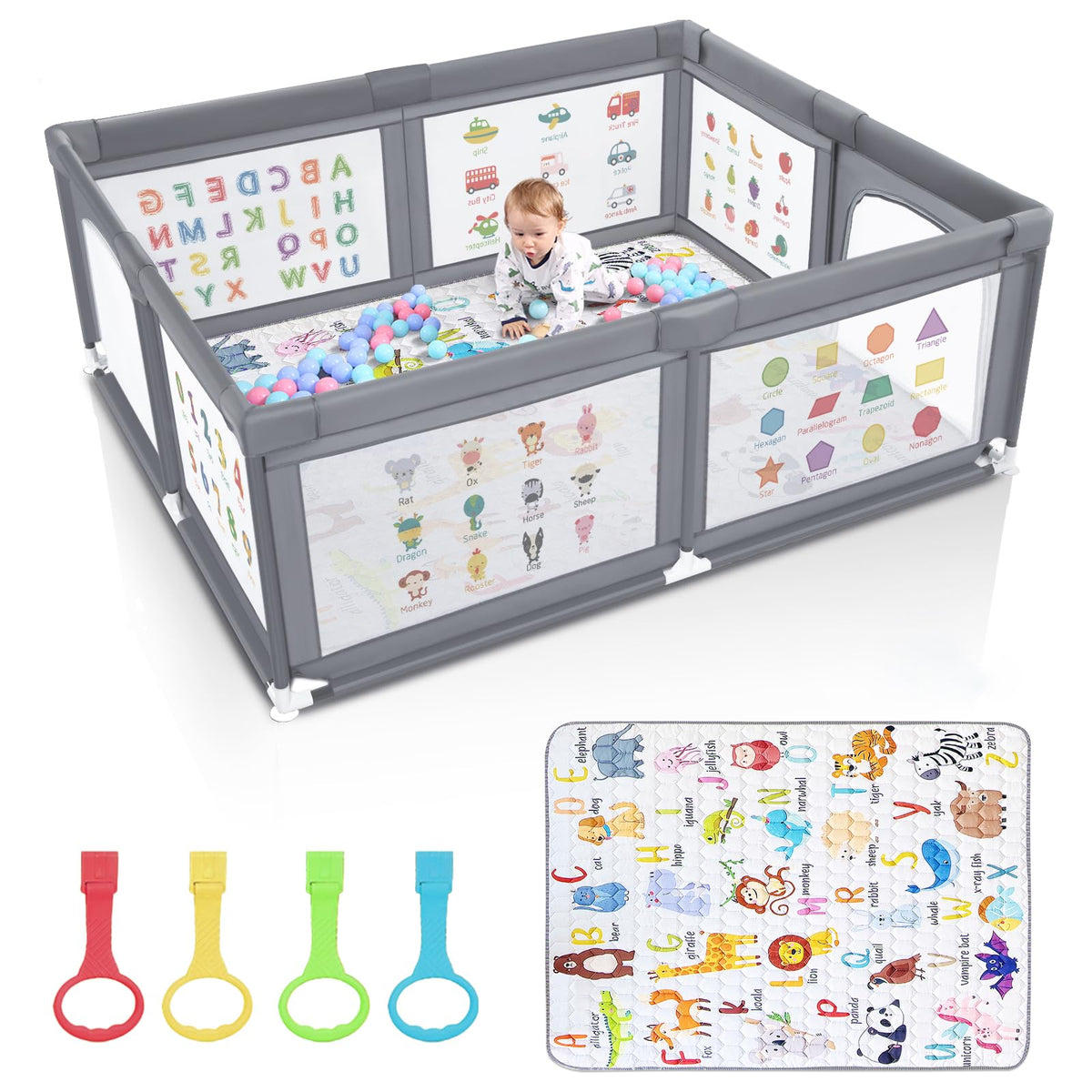 Voovc premium baby playpen assembly in progress for easy setup and safe space
