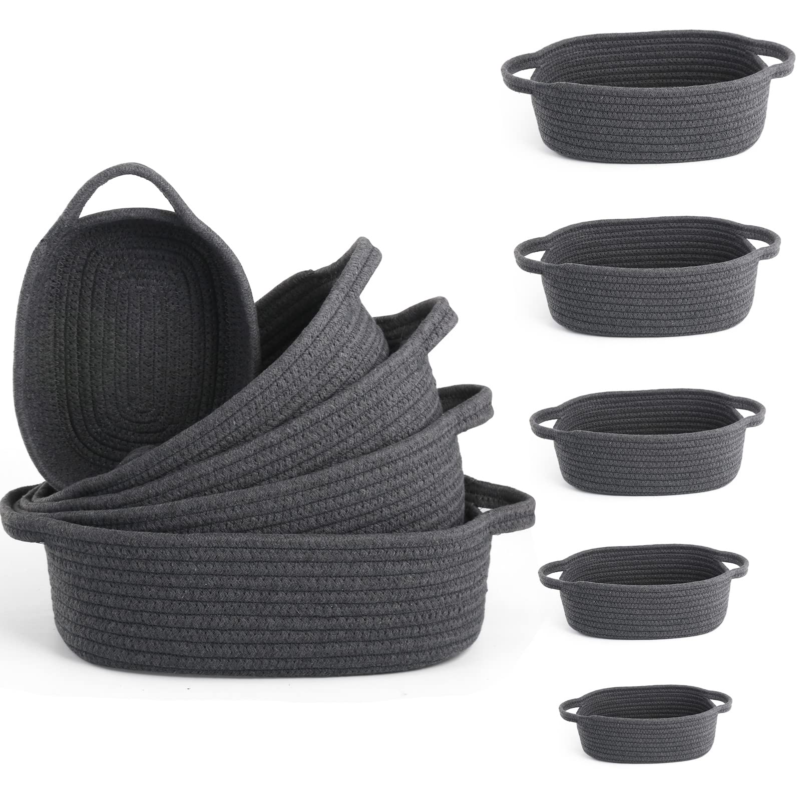 VOOWO 5-piece rectangular basket set on display for versatile home organization.