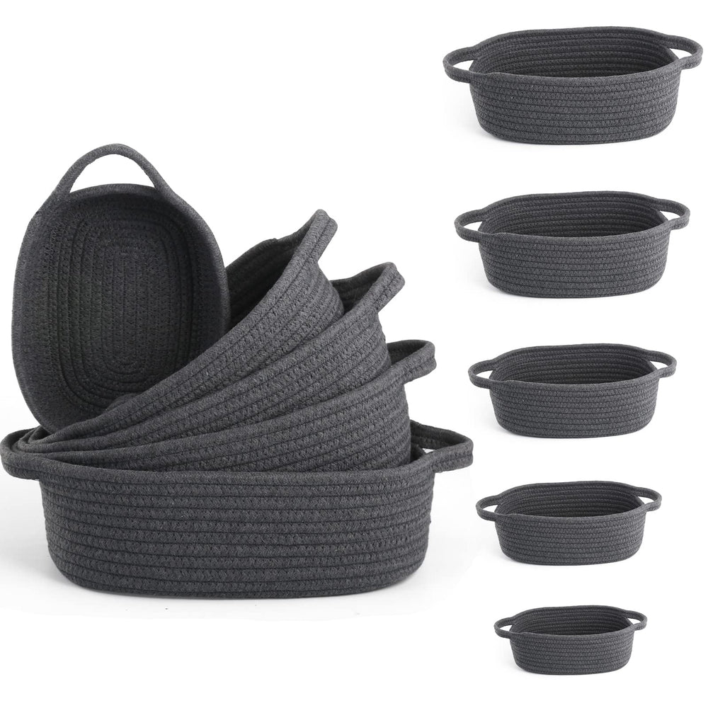 VOOWO 5-piece rectangular basket set on display for versatile home organization.