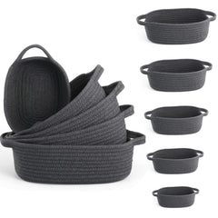 VOOWO 5-piece rectangular basket set on display for versatile home organization.