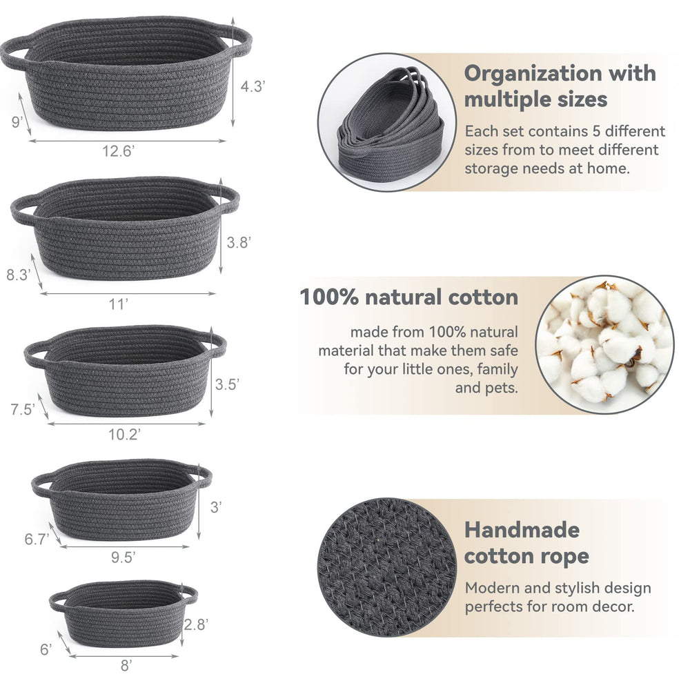VOOWO cotton rope weave close-up highlights durable, soft-touch material.
