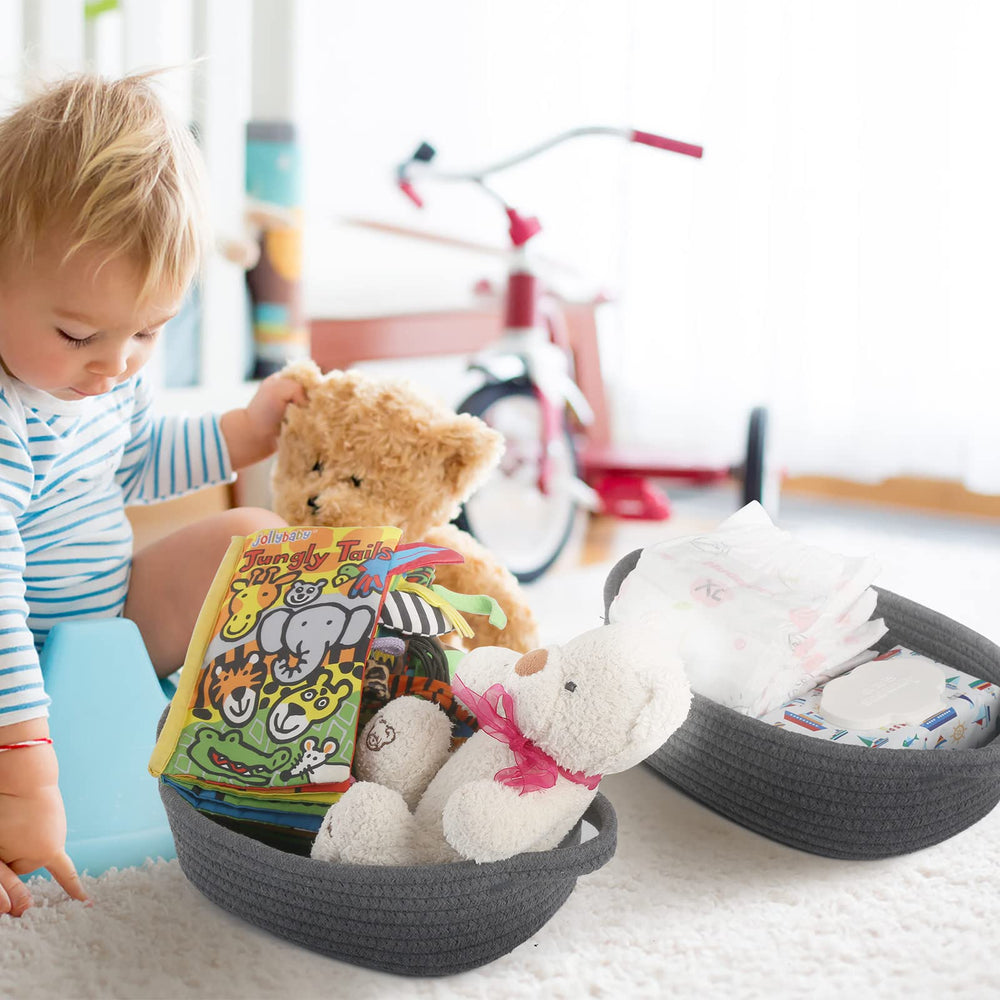 VOOWO large basket used for clothes and towels shows breathable storage.