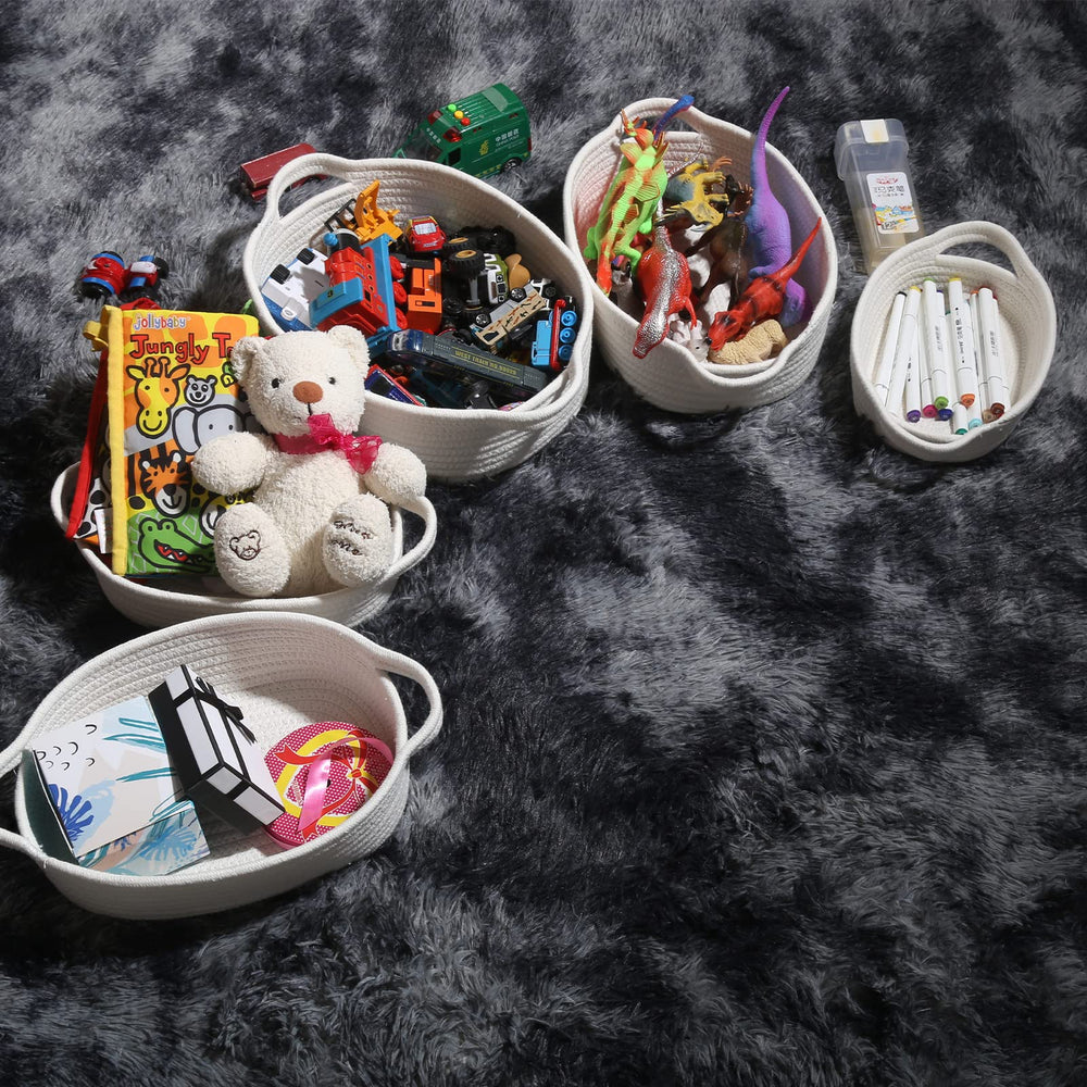 VOOWO nursery rope basket keeps baby room organized with soft-touch design.