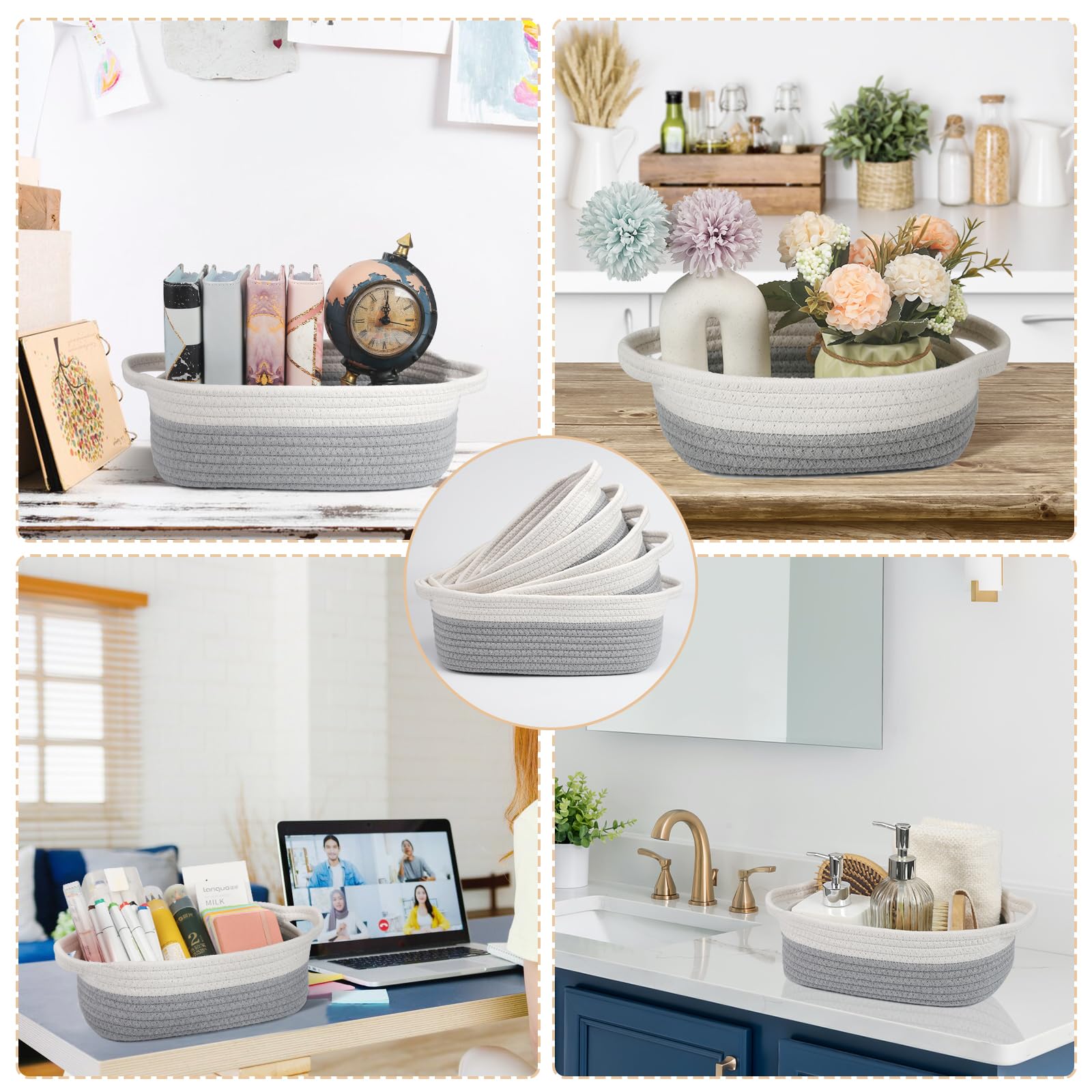 VOOWO nursery baskets keep baby items neatly within reach.
