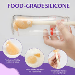 VOOWO straw cleaner brush clears interior grooves easily.