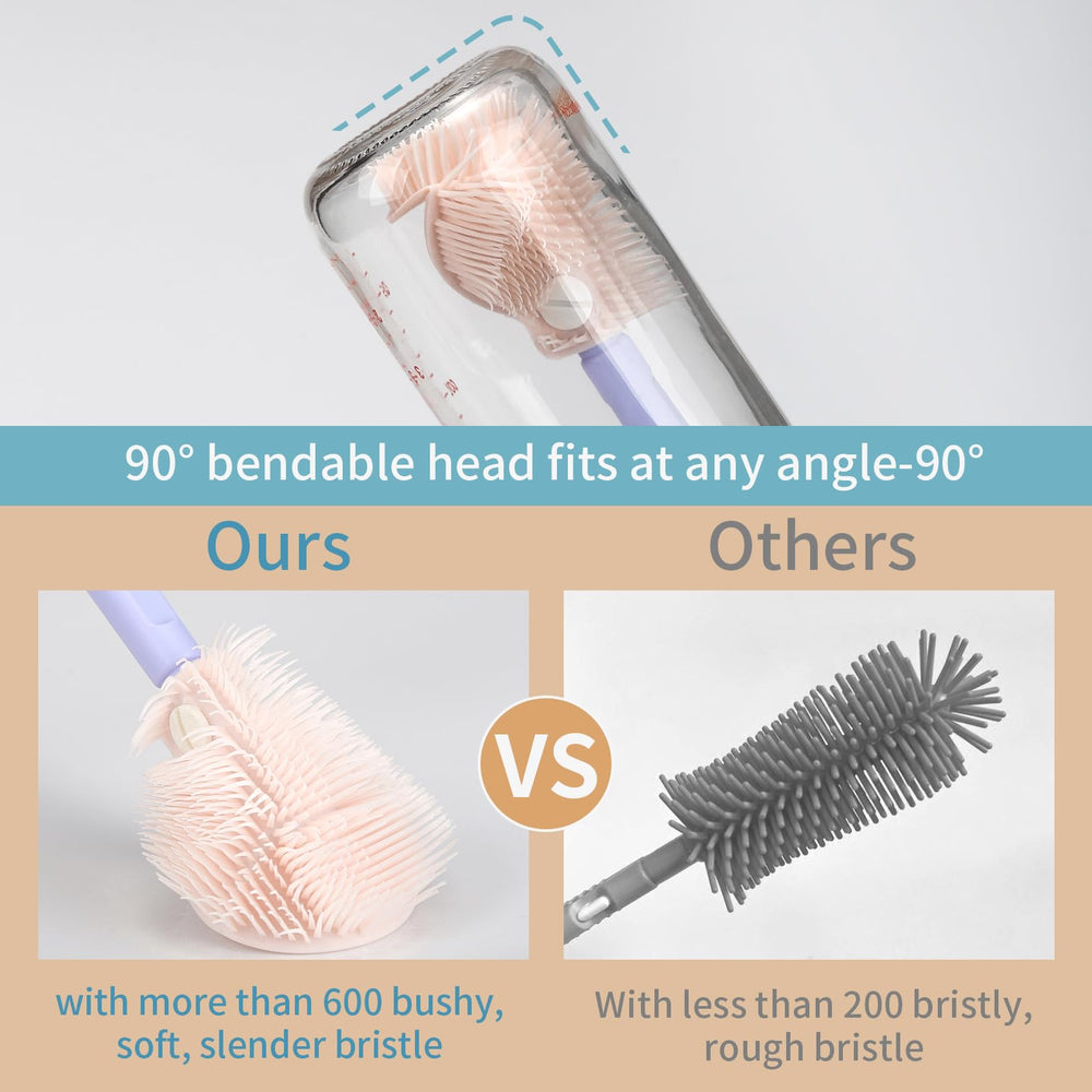 VOOWO straw cleaner with nylon bristles cleans interior tubes quickly and easily.