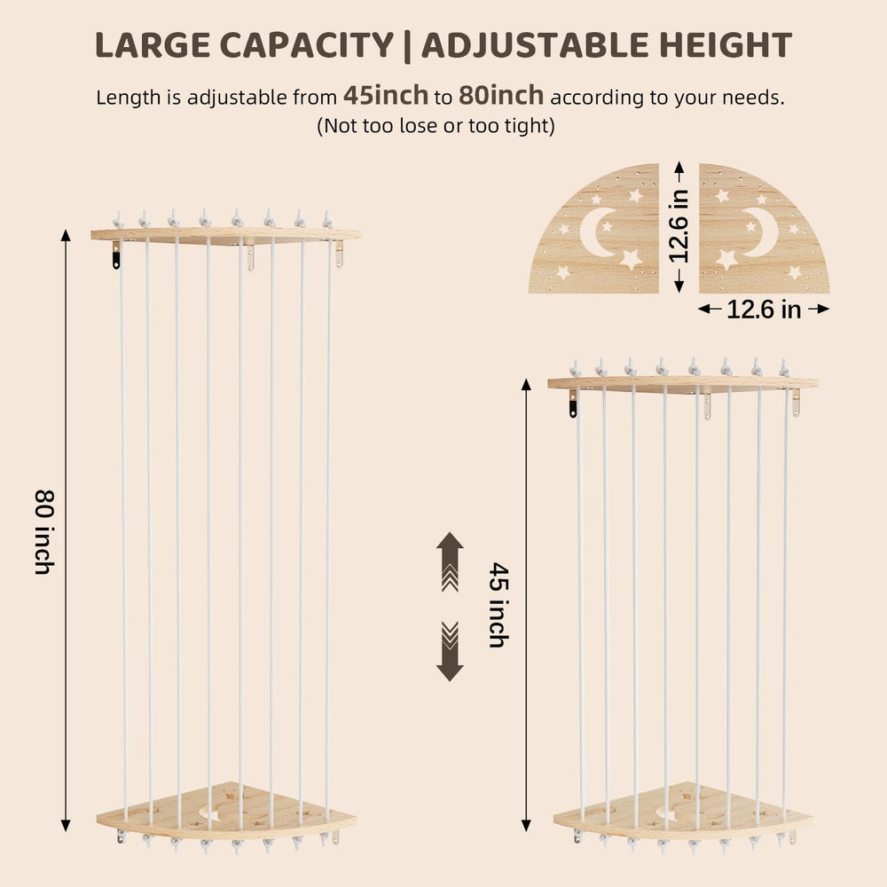 VORTULIUK extension-length shelf reaches 45–80 inches for adaptable spaces