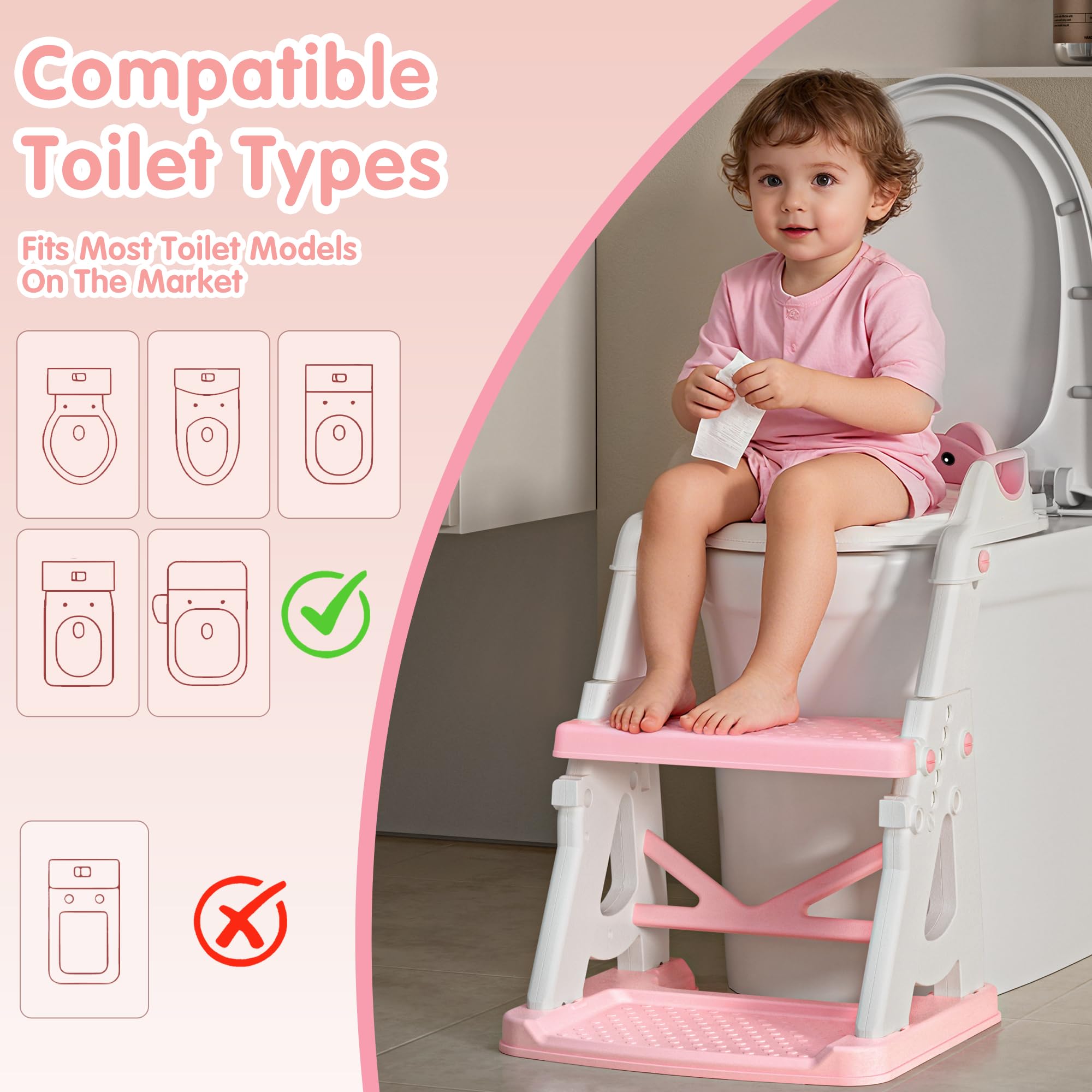 Vorykido potty seat easy-assembly design fits standard toilets and folds for storage.