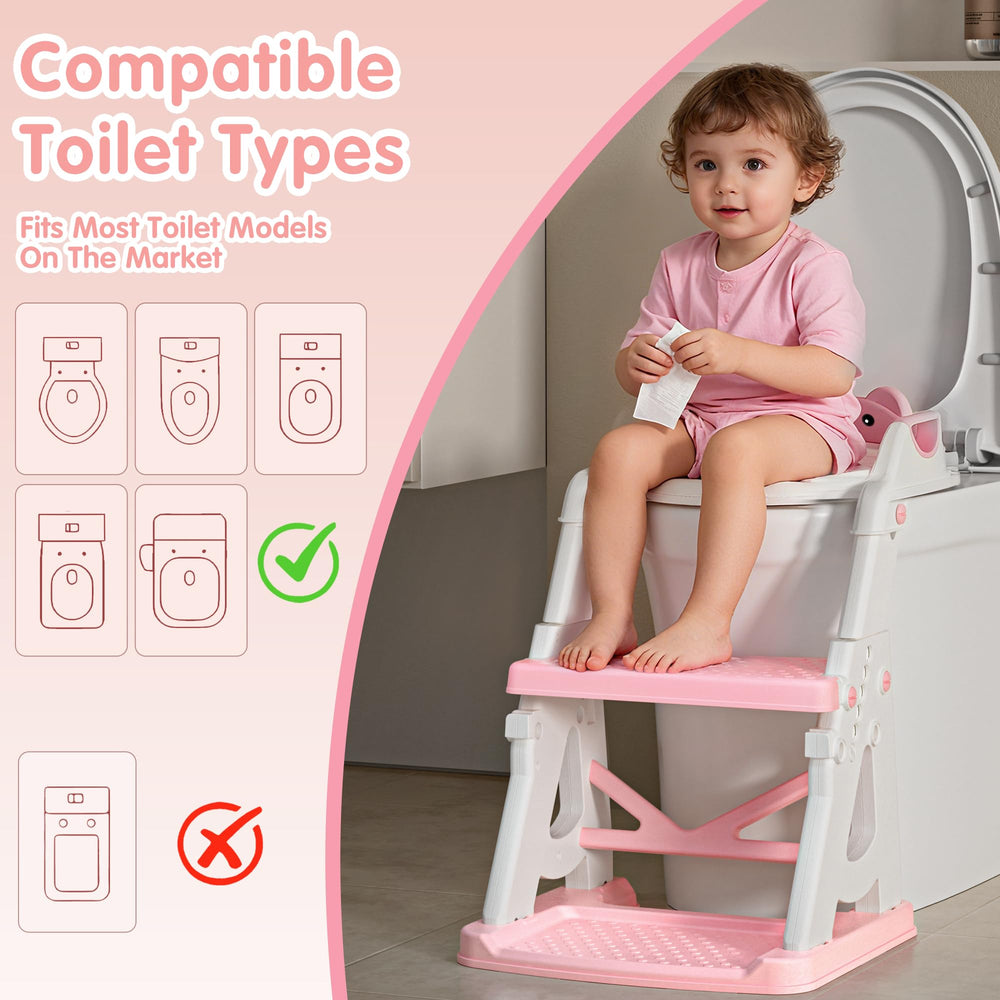 Vorykido potty seat easy-assembly design fits standard toilets and folds for storage.