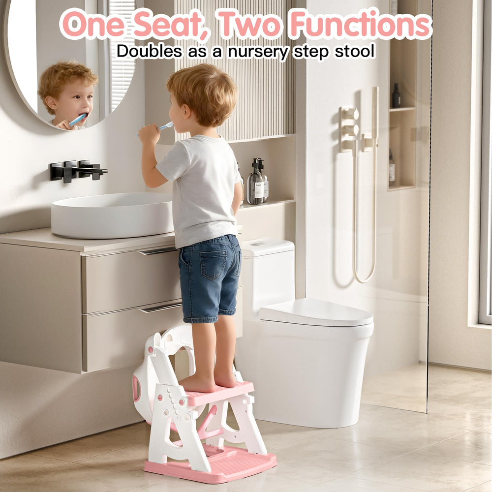 Vorykido potty seat height adjustment with six slots fits different toilets.