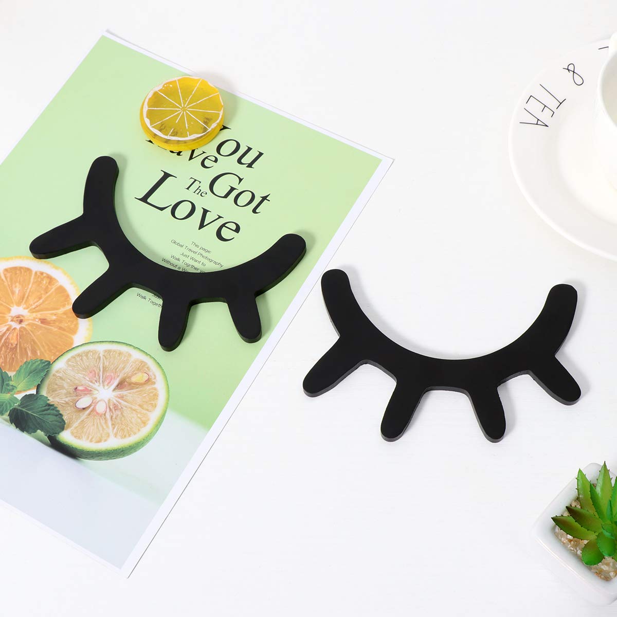 Vosarea nursery wall sticker with lashes creates a cute, modern room accent.