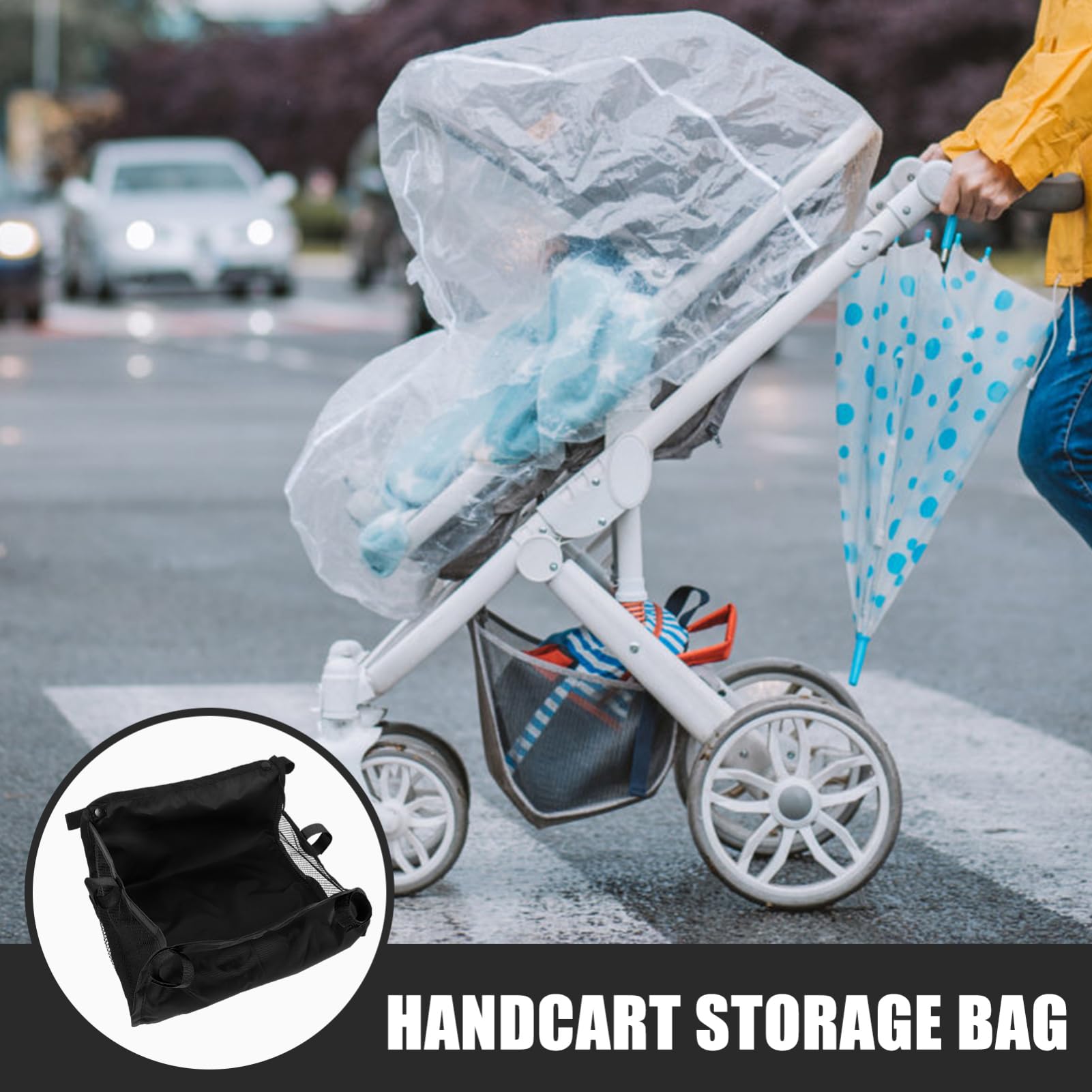 VOSAREA secure-fit attachment ensures stable storage under the stroller.
