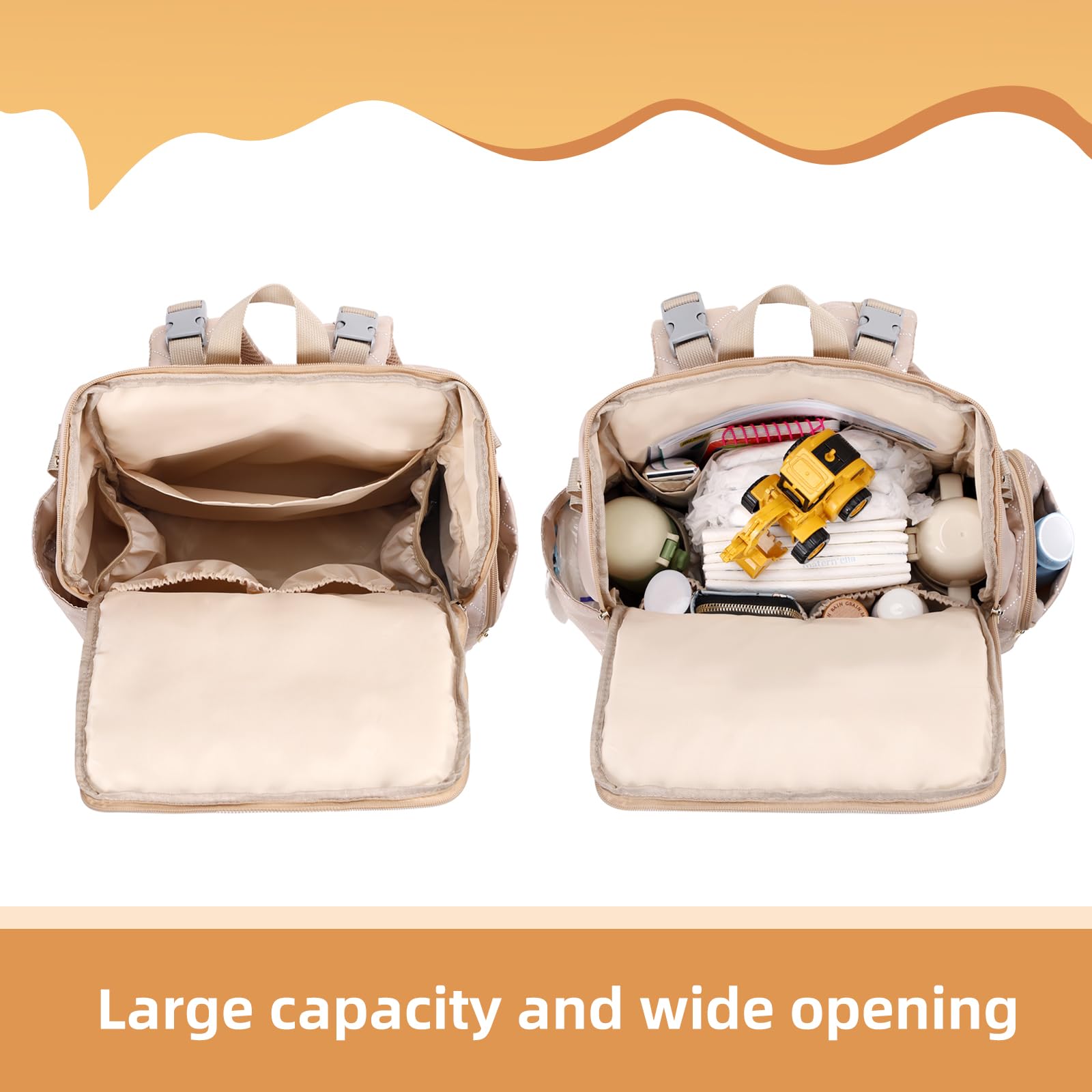 vosmles diaper bag laptop compartment keeps devices secure during travel