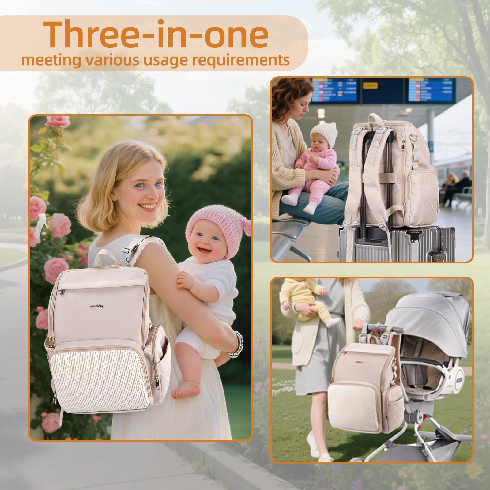 vosmles diaper bag pacifier case and stroller straps simplify travel