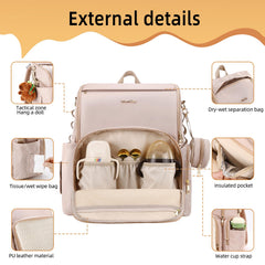 vosmles diaper bag side pocket for wipes and bottles on the go