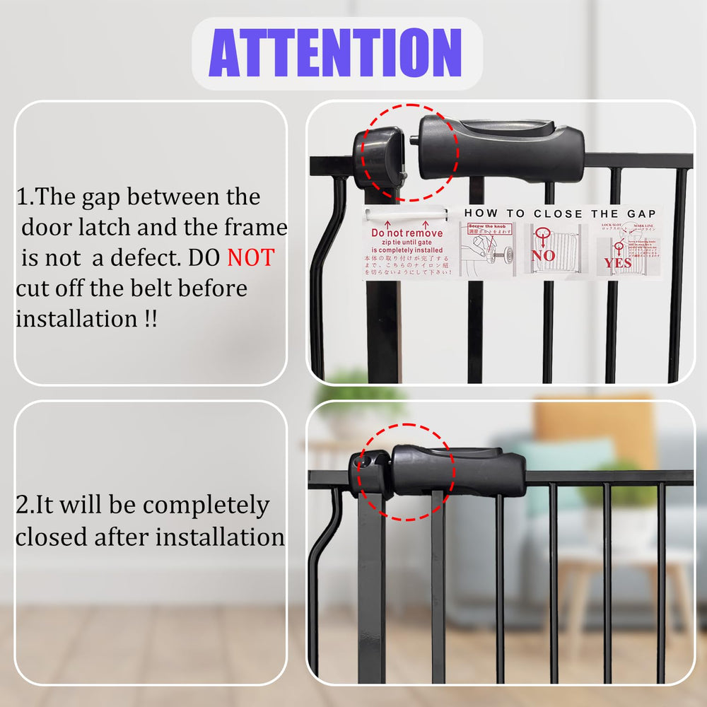 Vothco extra wide baby gate auto-close feature supports smooth hands-free passage.