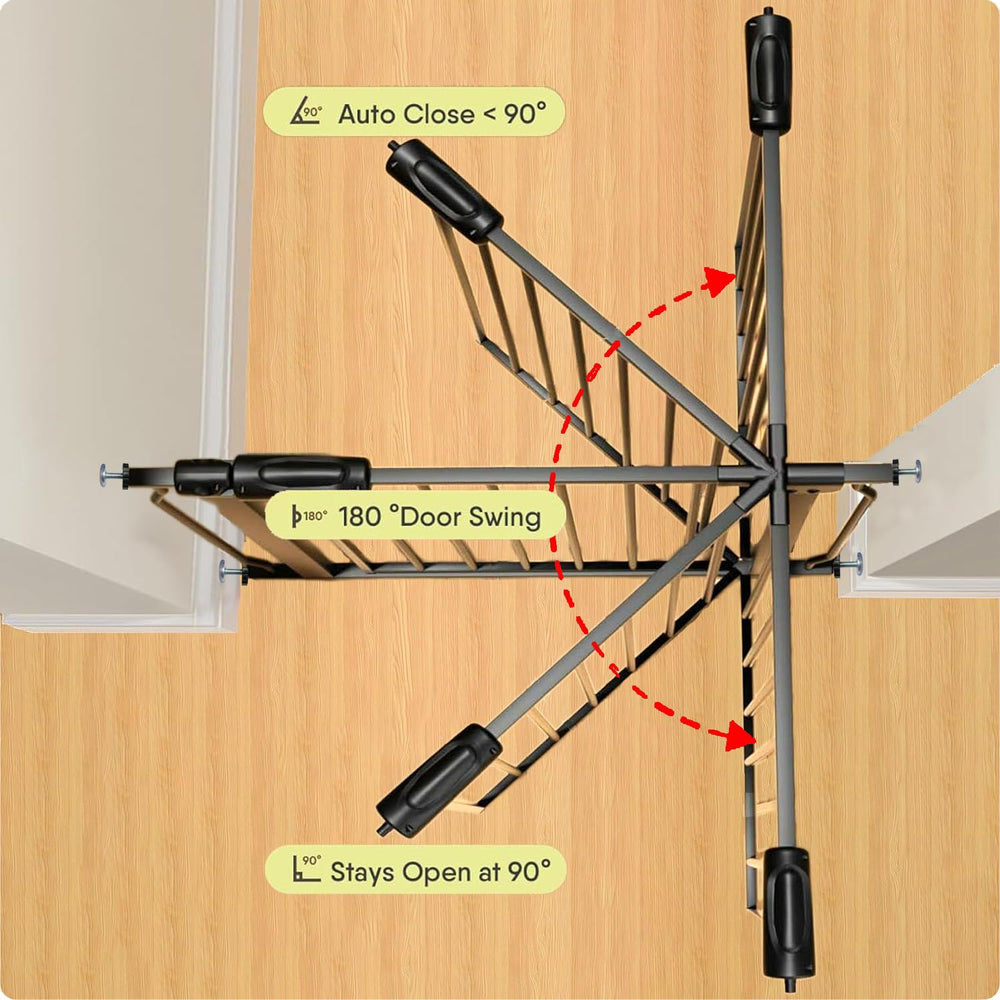 Vothco extra wide baby gate durable metal thick frame signals long-lasting safety.