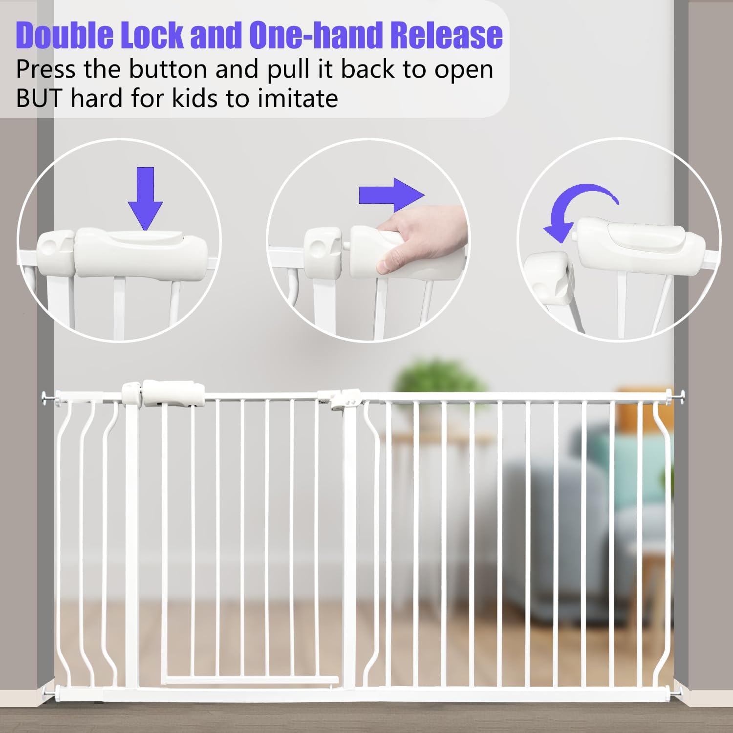 Vothco metal durability baby gate delivers sturdy construction for busy homes.