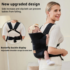 vrbabies 3-carrying-positions flexibility supports front-inward, front-outward, and back carries.