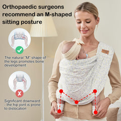 vrbabies adjustable sling length 53-57cm illustrates customizable fit for different caregivers