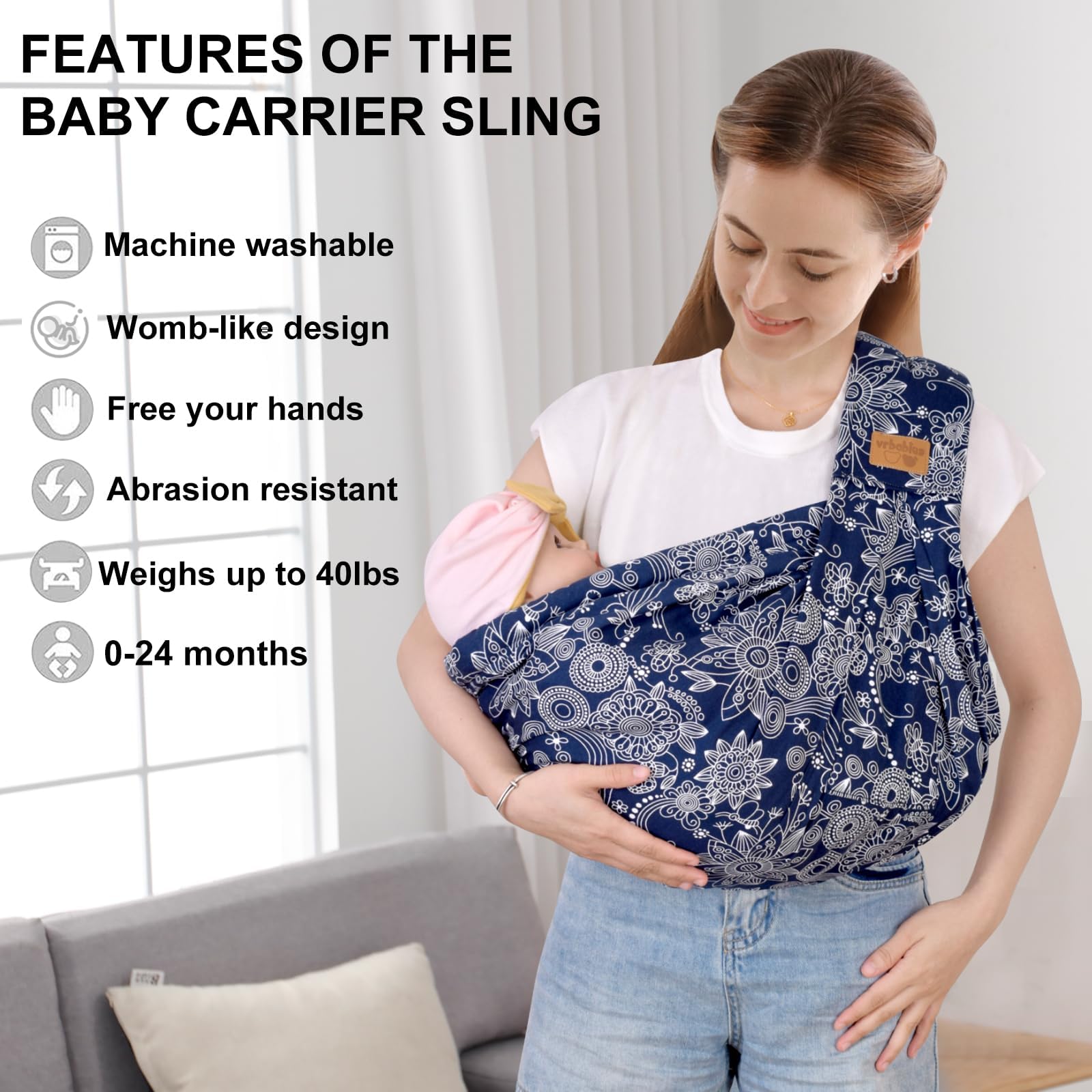 VRBabies sling folds compactly for travel
