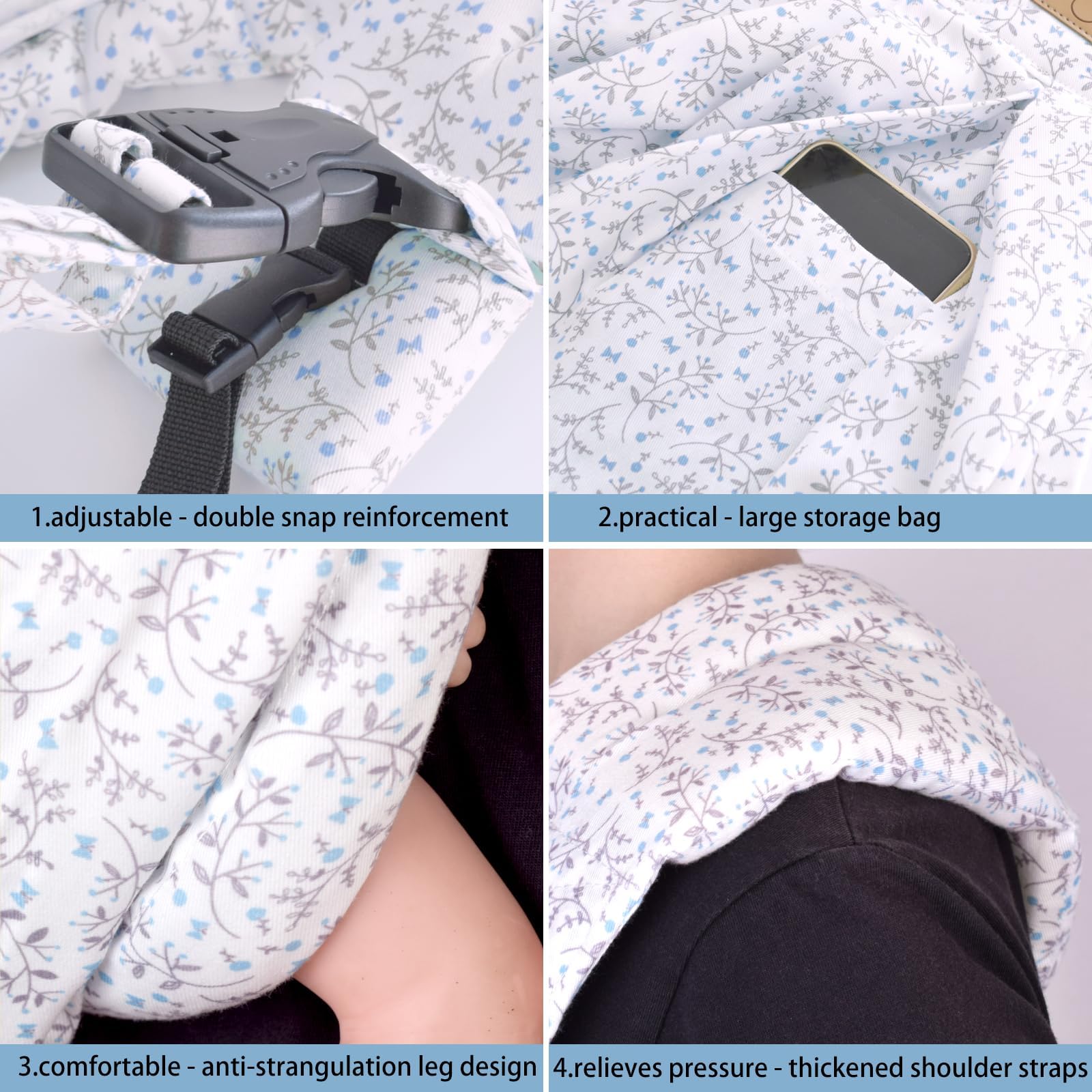 VRBABIES sling shown as nursing cover for convenient on-the-go feeding.