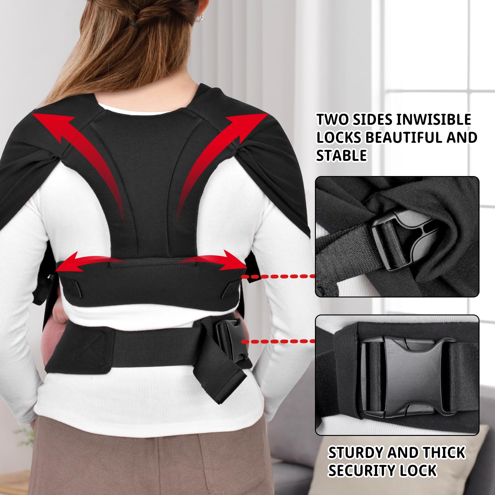 vrbabies-back-x-shape design in action illustrates improved distribution of weight.