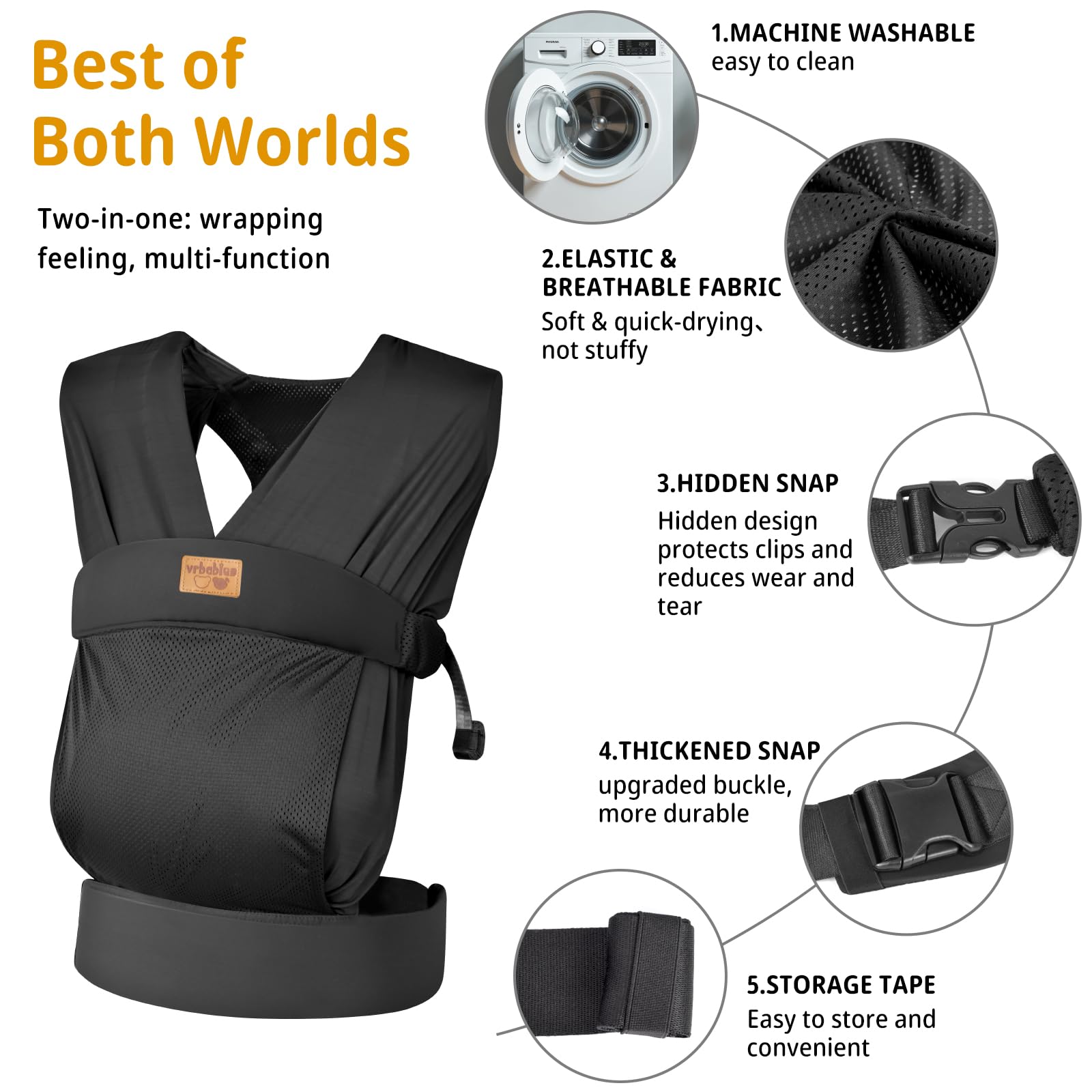 vrbabies baby wrap is easy to care for and clean.
