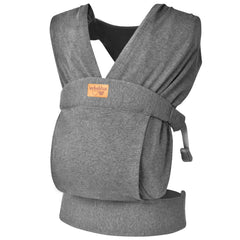 vrbabies baby wrap grey front view shows comfy fabric for gentle newborn hugs