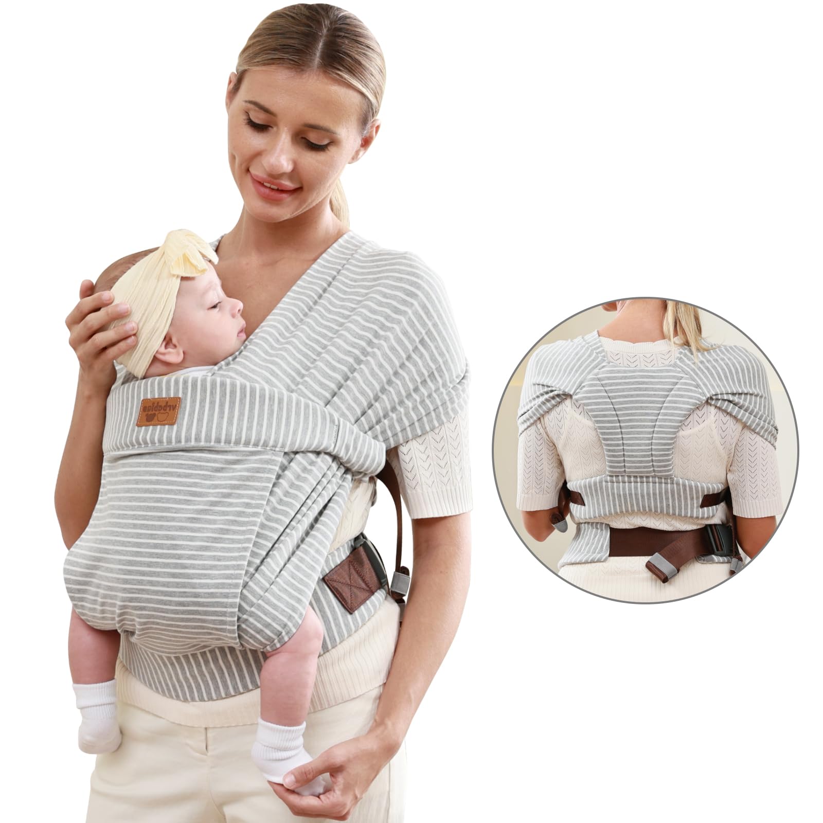 vrbabies baby wrap newborn-to-toddler seated position for growing little ones