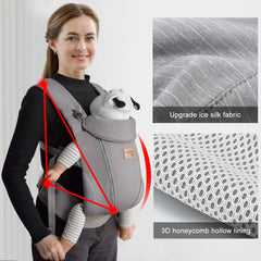 vrbabies New Upgrade Ergonomic Baby Carrier back-carry view distributes weight to ease shoulder strain.