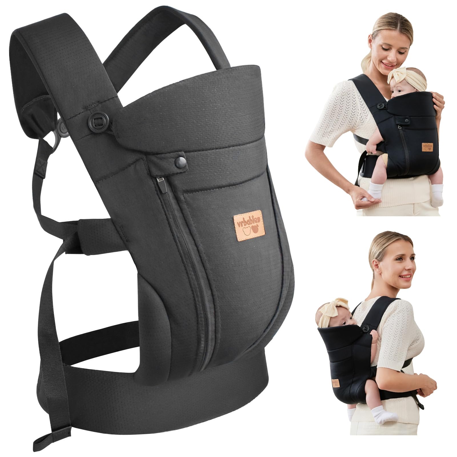 vrbabies new-upgrade-ergonomic-baby-carrier offers comfortable wear from newborn to toddler.