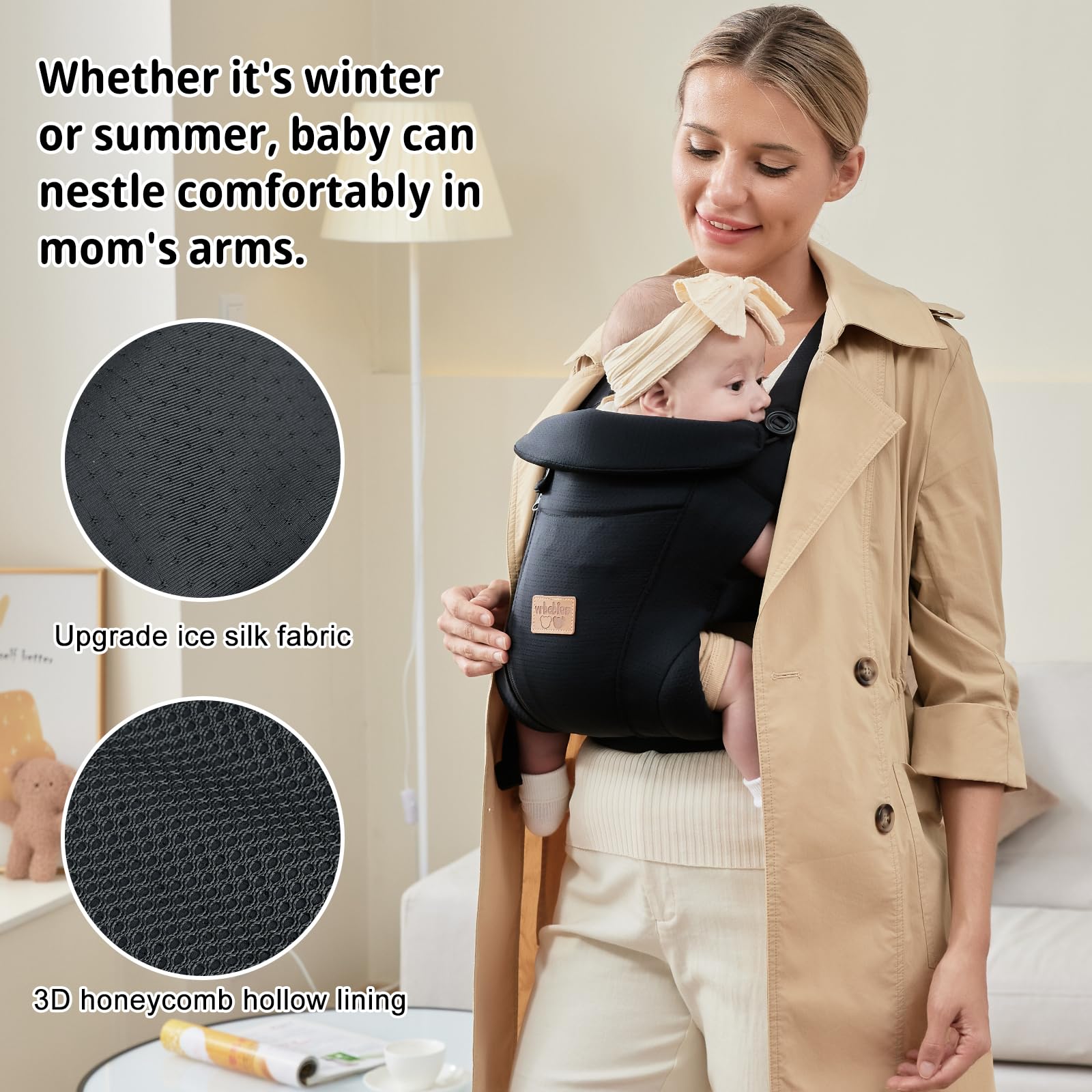 vrbabies secure-buckle-design ensures quick, safe transitions between carries.