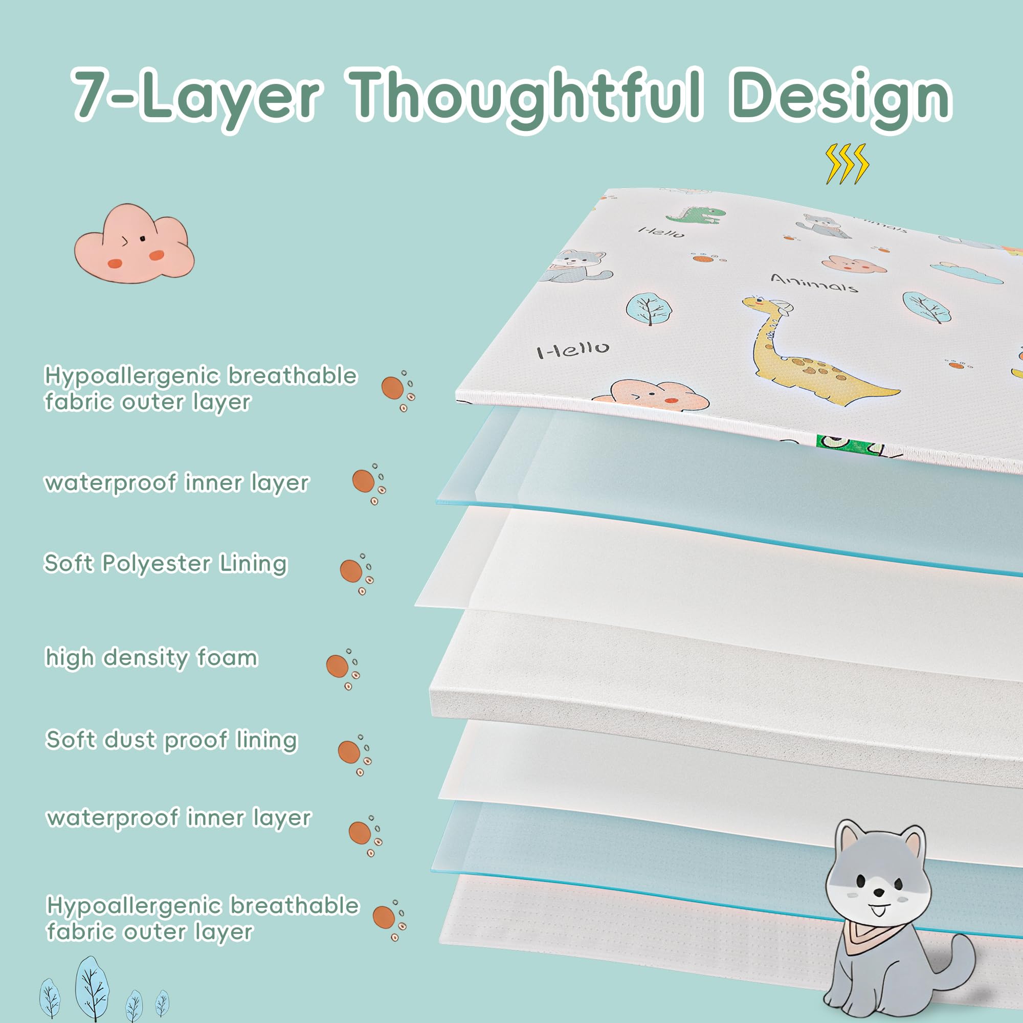 VRSHOAT high-density foam provides balanced support for growing babies.