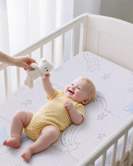 VRSHOAT Trifold Pack and Play Mattress unfolded for use, providing a safe play surface.