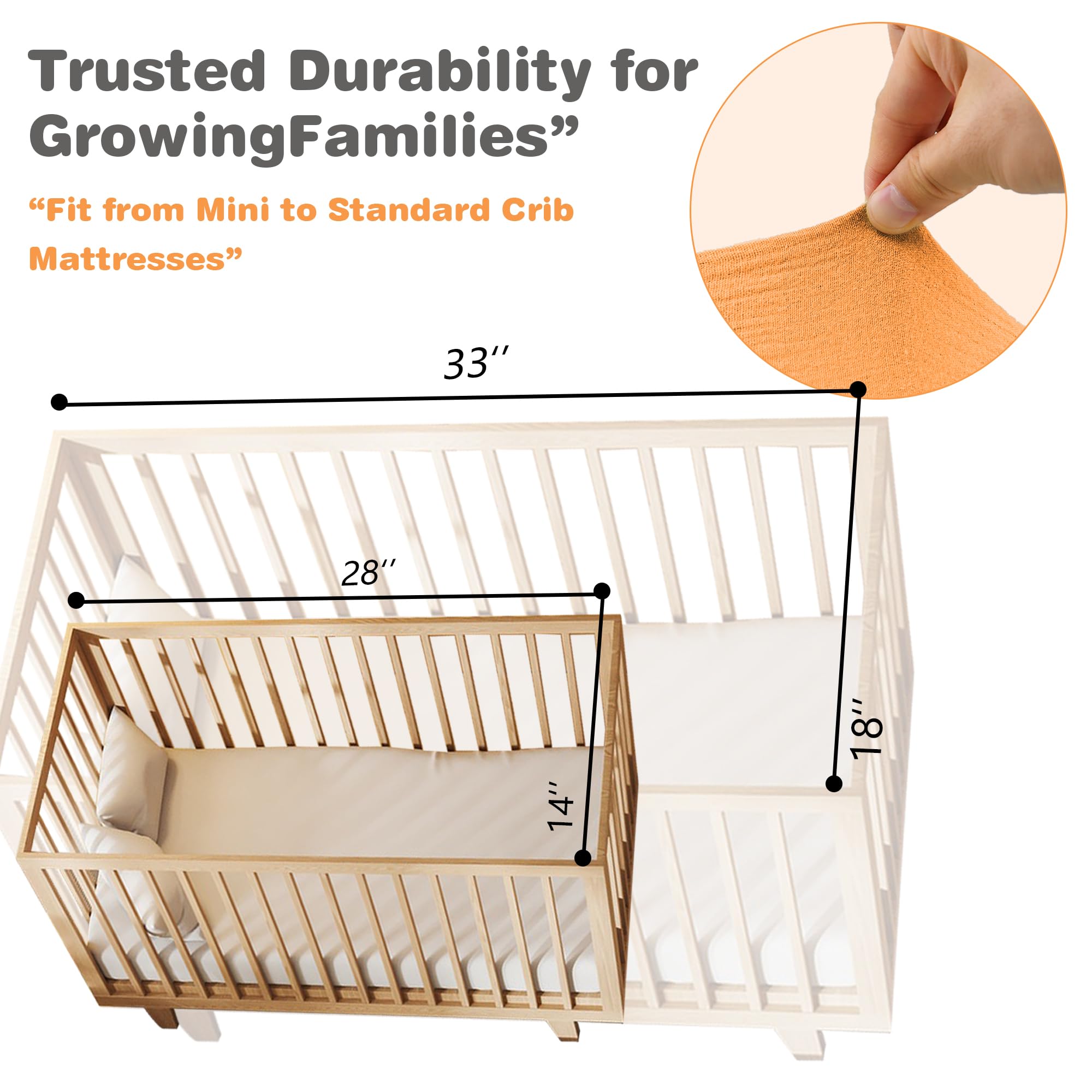 Vruelia oval-stretch bassinet sheets adapt to 2.5 inch thick mattresses