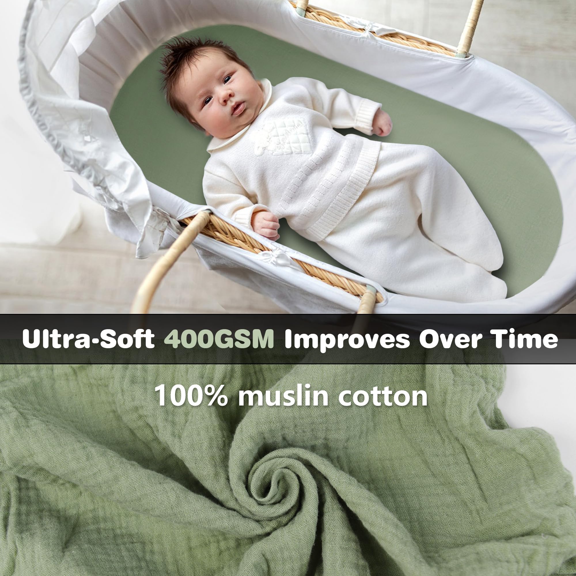 Vruelia ultra-soft muslin texture close-up highlighting breathable fabric and softness