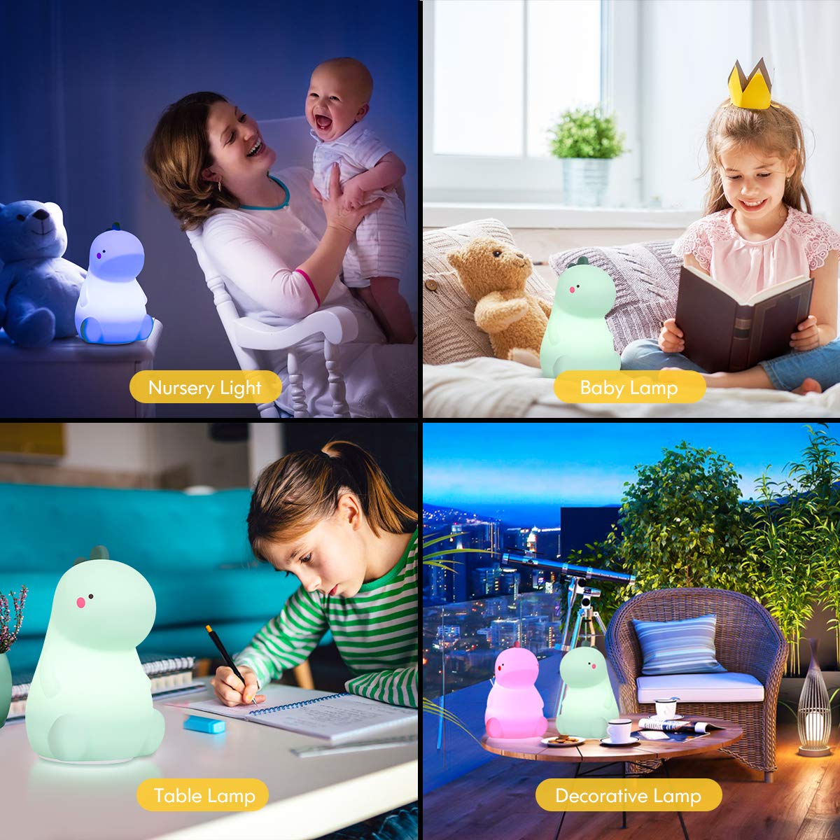 VSATEN Dinosaur Night Light doubles as dino party decoration with soft, warm illumination.