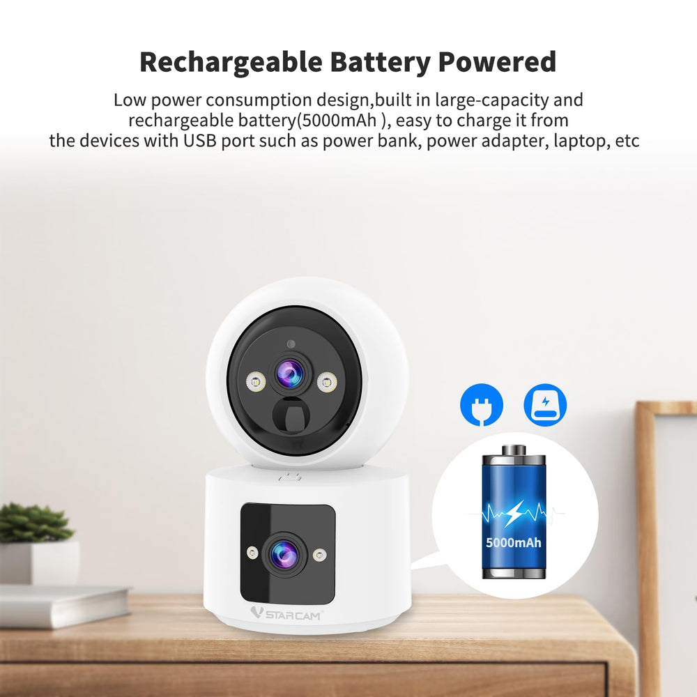 VSTARCAM 2.4GHz Wi-Fi setup ensures stable home connectivity.