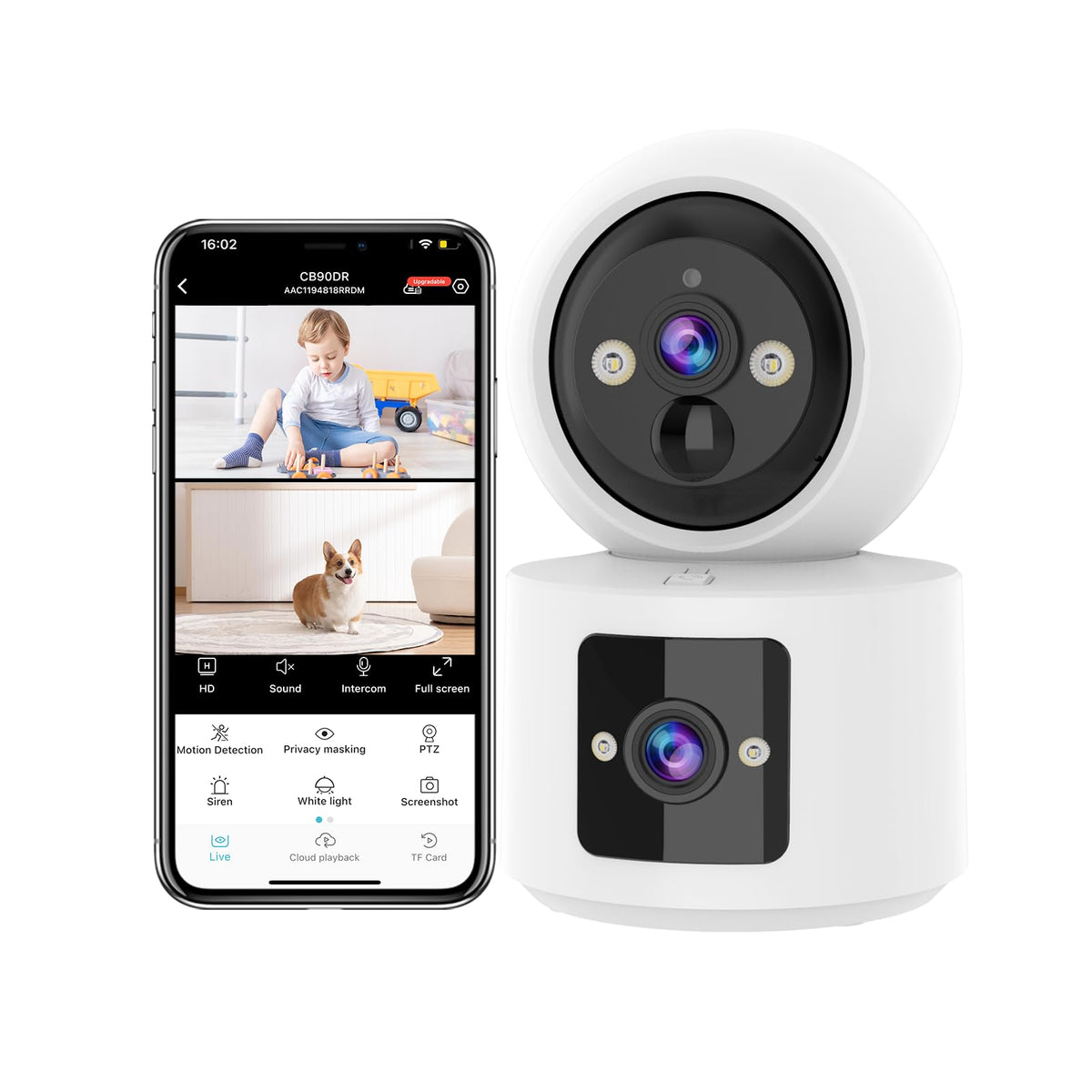 VSTARCAM dual lens panorama view for wide indoor monitoring benefits.
