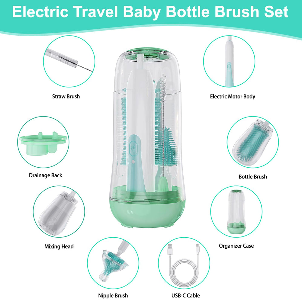 VSTM silicone brush head close-up highlighting safe, gentle bottle cleaning